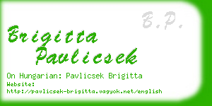 brigitta pavlicsek business card